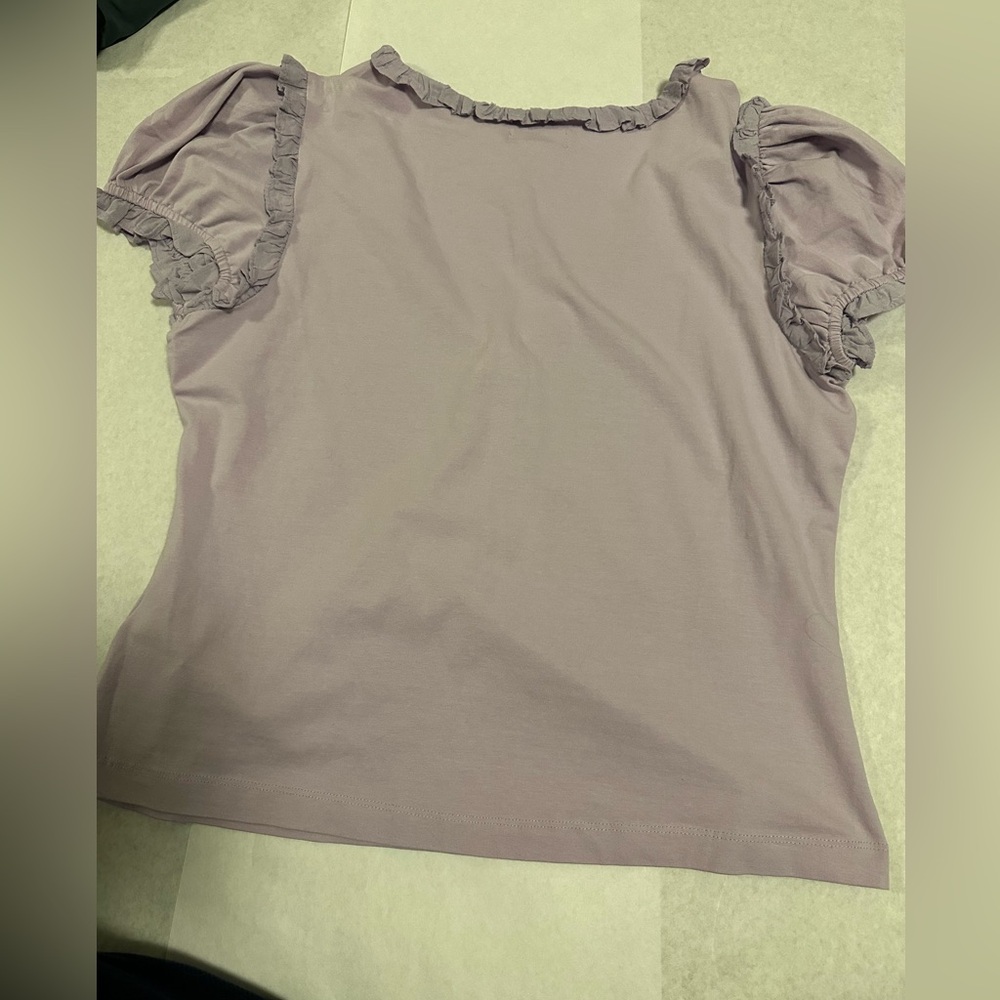 Anthropologie Lavender Ruffled Blouse - Picture 3 of 3